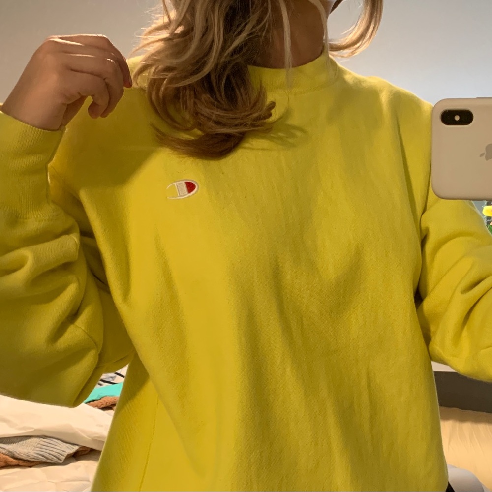 Yellow champion hoodie!